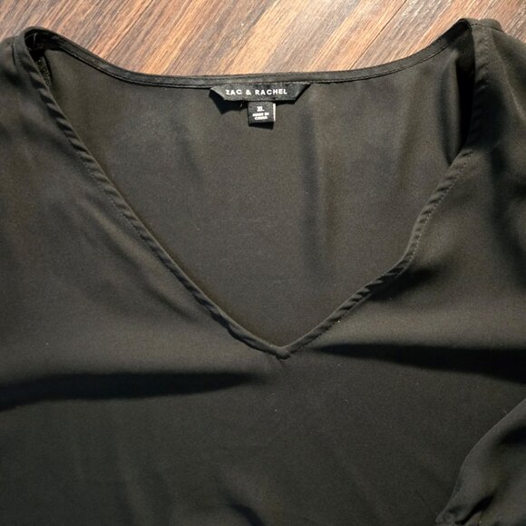 ZAC & RACHEL Black Polyester Boho/Peasant Style Blouse SIZE XL - Picture 7 of 10